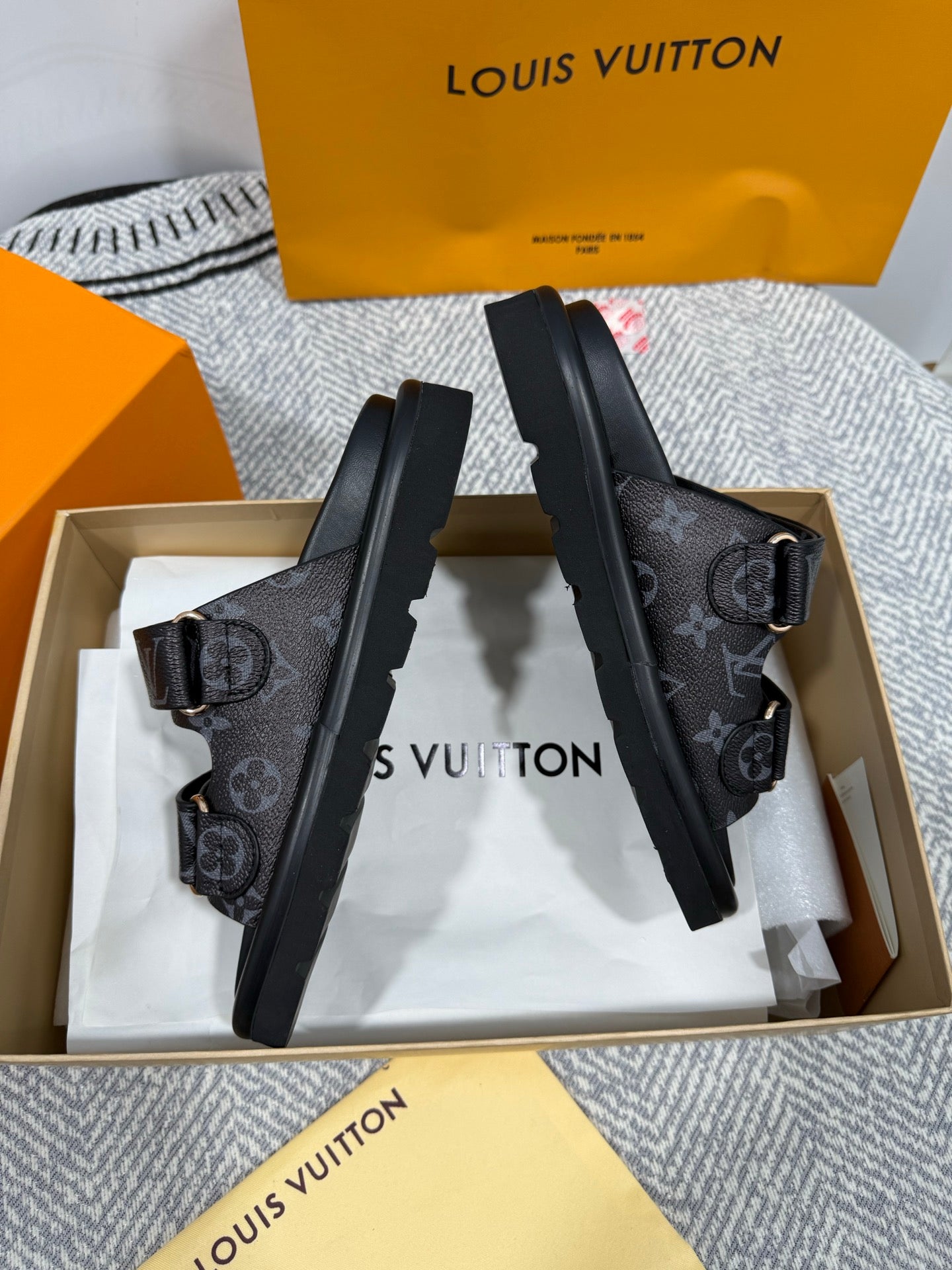 Louis Vuitton Velcro Platform Slippers – Spring/Summer 2024