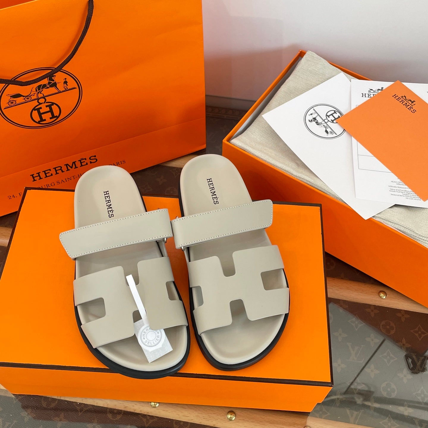 Hermès Chypre Suede Sandals