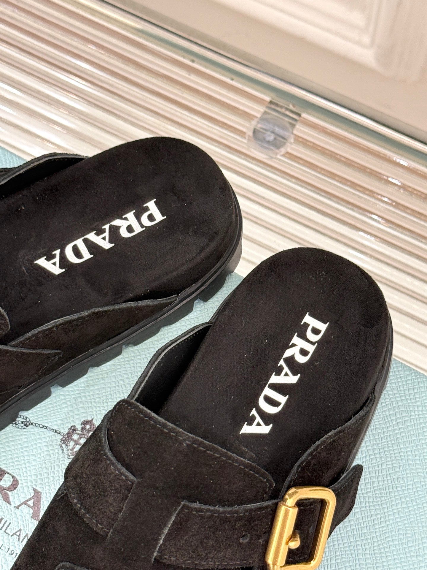 Prada Triangle Logo Birkenstock Slippers – Spring/Summer Collection