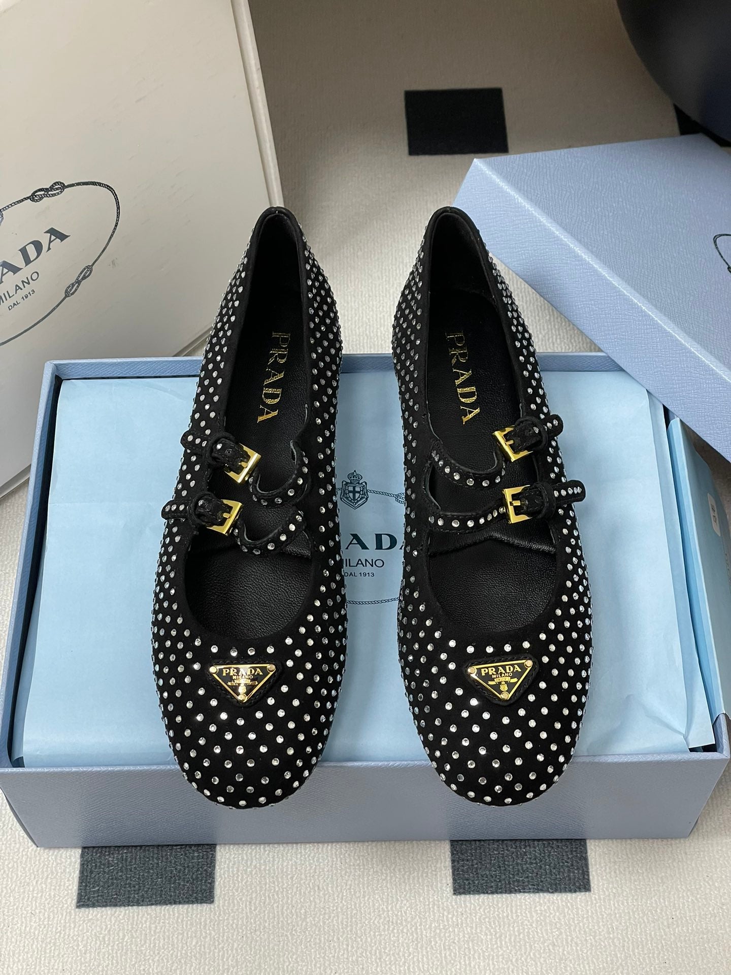 Prada Rhinestone Mary Jane Ballet Flats – 25SS Collection