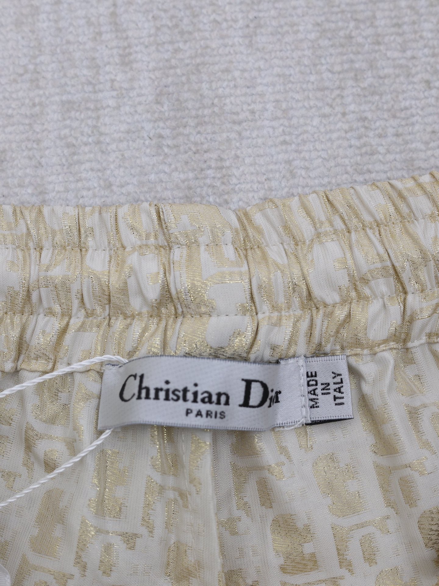 Dior Gold Taffeta Jacquard Oblique Shorts – 2025