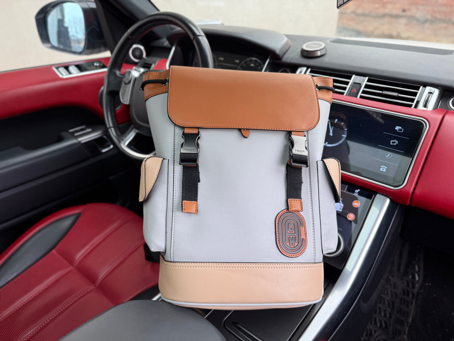 Coach Rivington Color-Block Leather Backpack