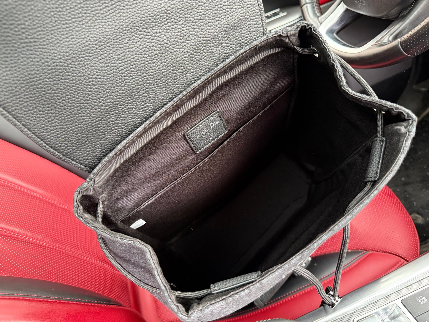 Dior Oblique Saddle Grained Leather Men's Backpack