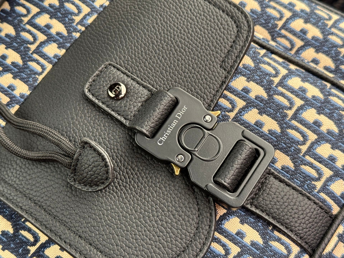 Dior Saddle Oblique Grained Leather Backpack