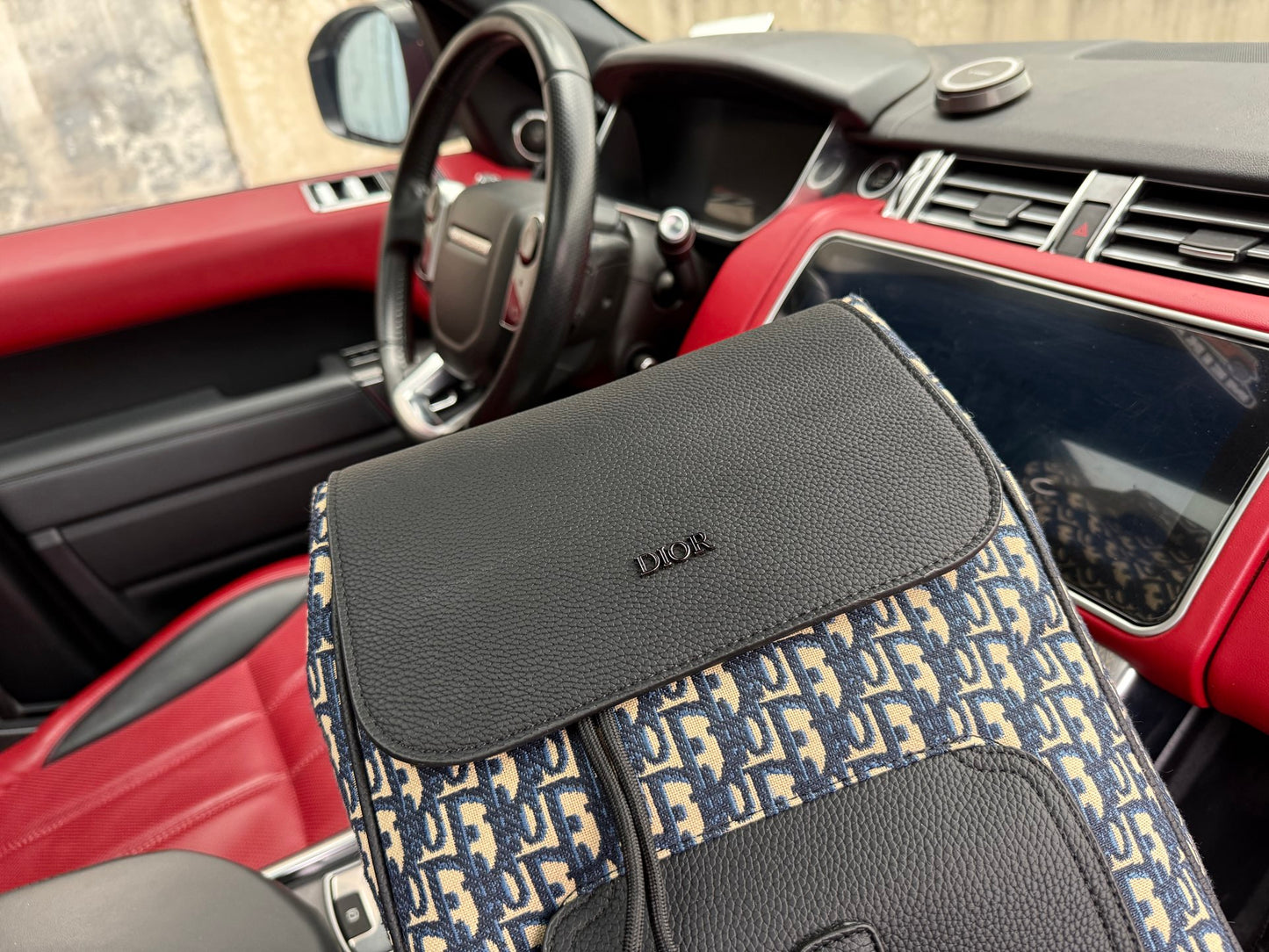 Dior Saddle Oblique Grained Leather Backpack