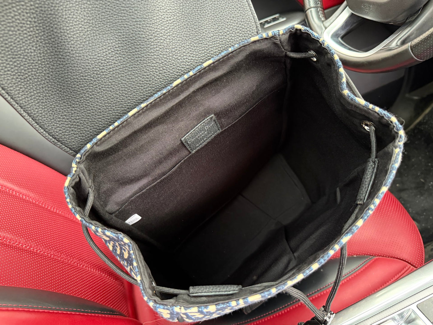 Dior Saddle Oblique Grained Leather Backpack