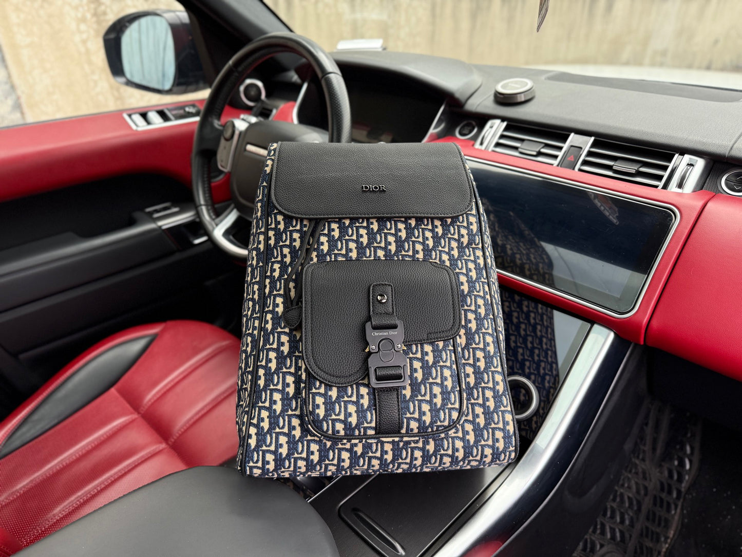Dior Saddle Oblique Grained Leather Backpack
