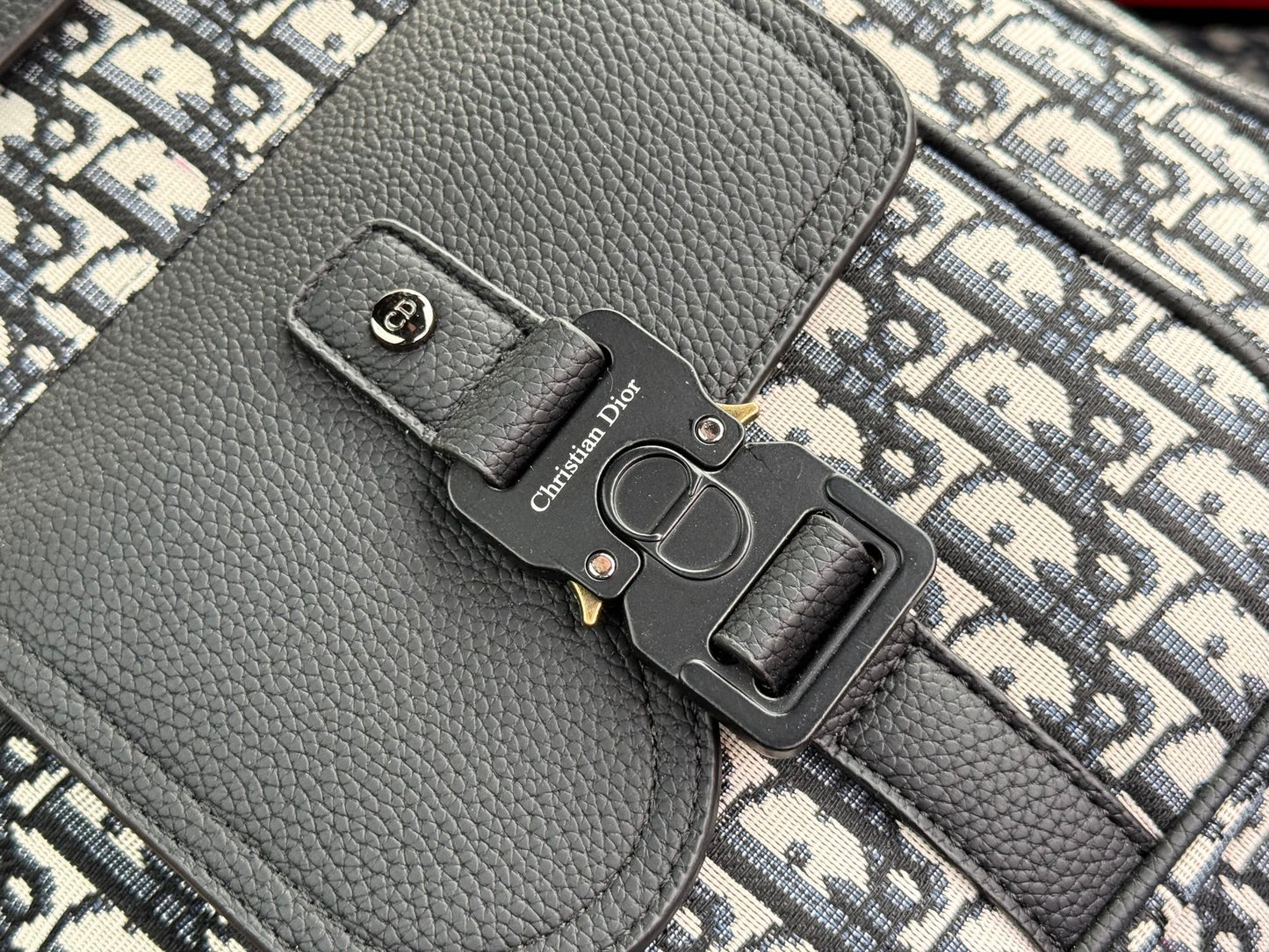 Dior Saddle Oblique Grained Leather Backpack