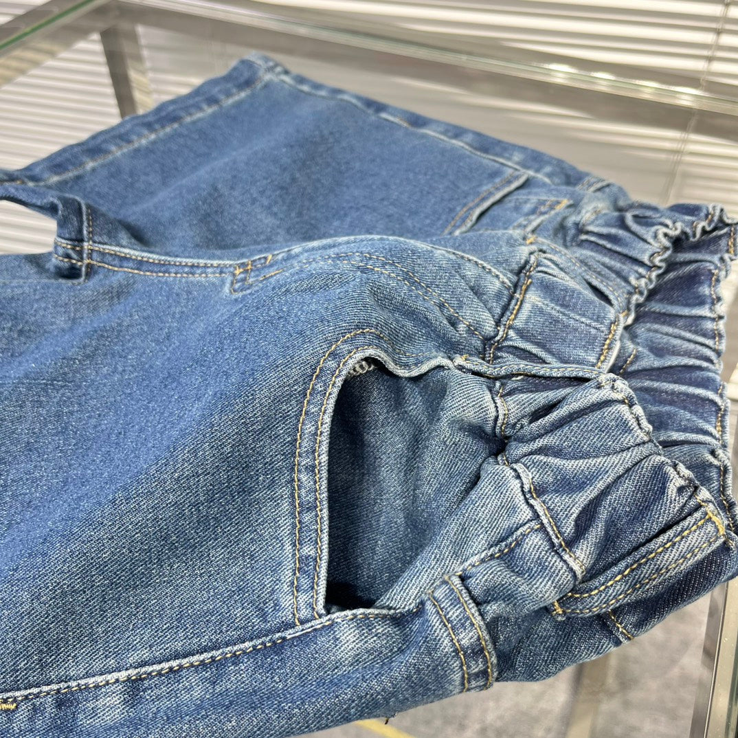 Gucci Kids Letter Embroidered Washed Jeans – Kids Collection