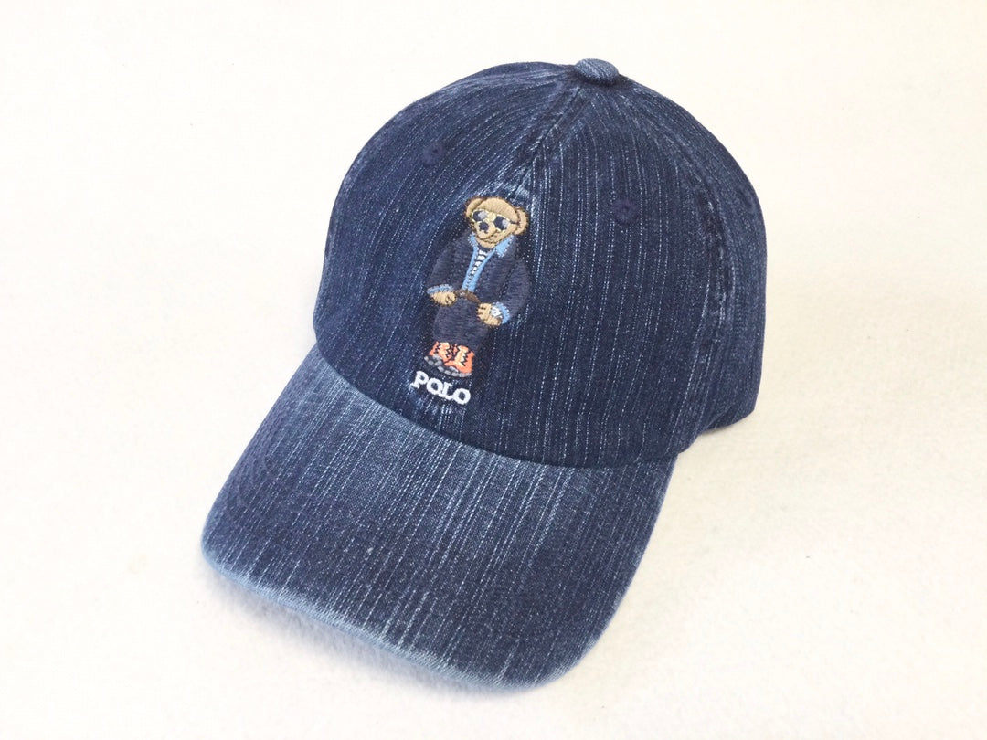 Ralph Lauren Denim Bear Embroidered Baseball Cap