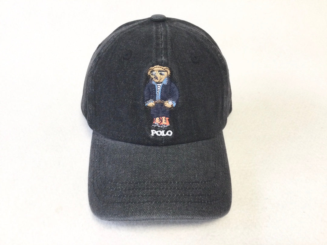 Ralph Lauren Denim Bear Embroidered Baseball Cap