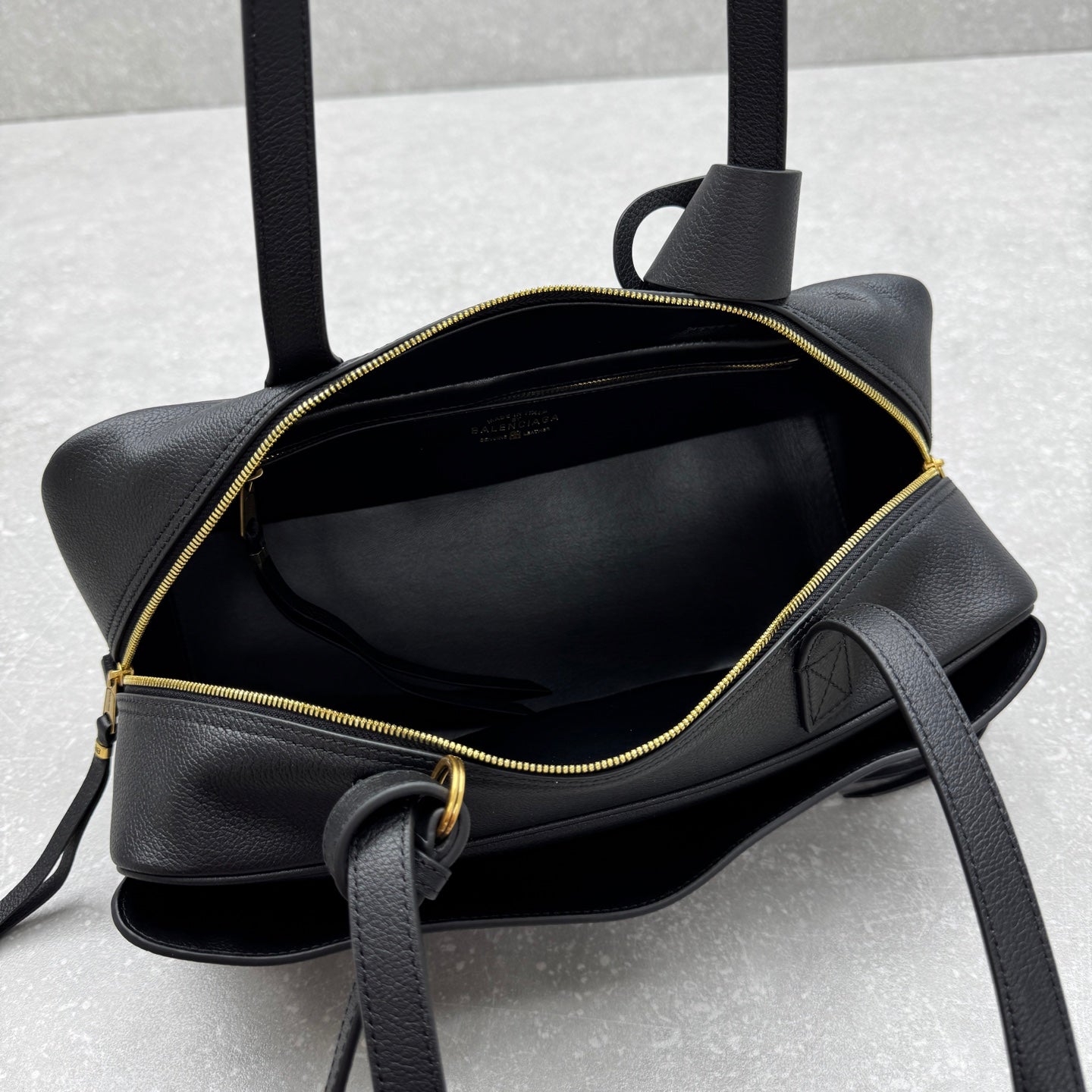 Balenciaga Carrie Leather Bowling Bag – Small