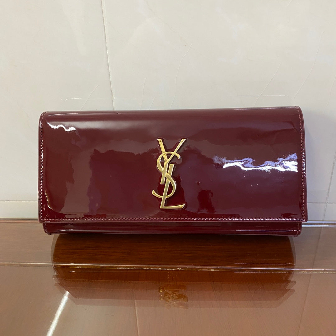 Saint Laurent Kate Patent Leather Clutch Bag