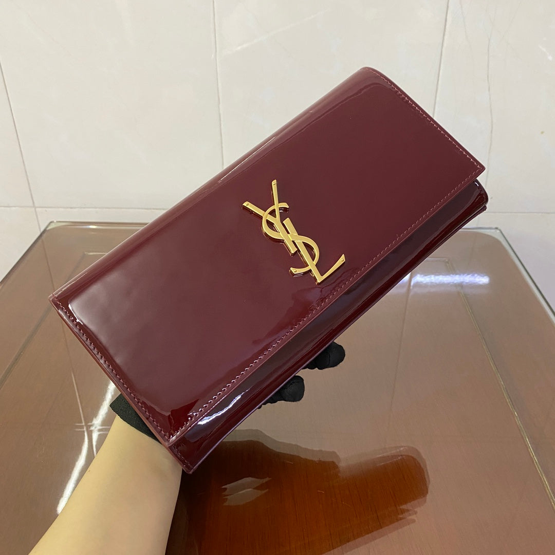 Saint Laurent Kate Patent Leather Clutch Bag