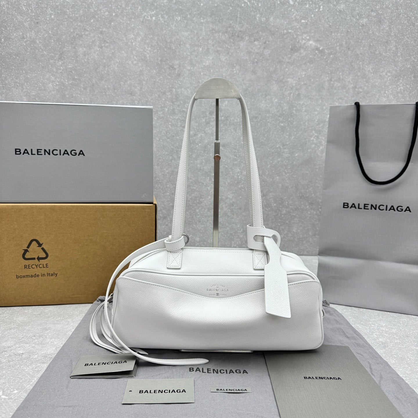 Balenciaga Carrie Leather Bowling Bag – Small