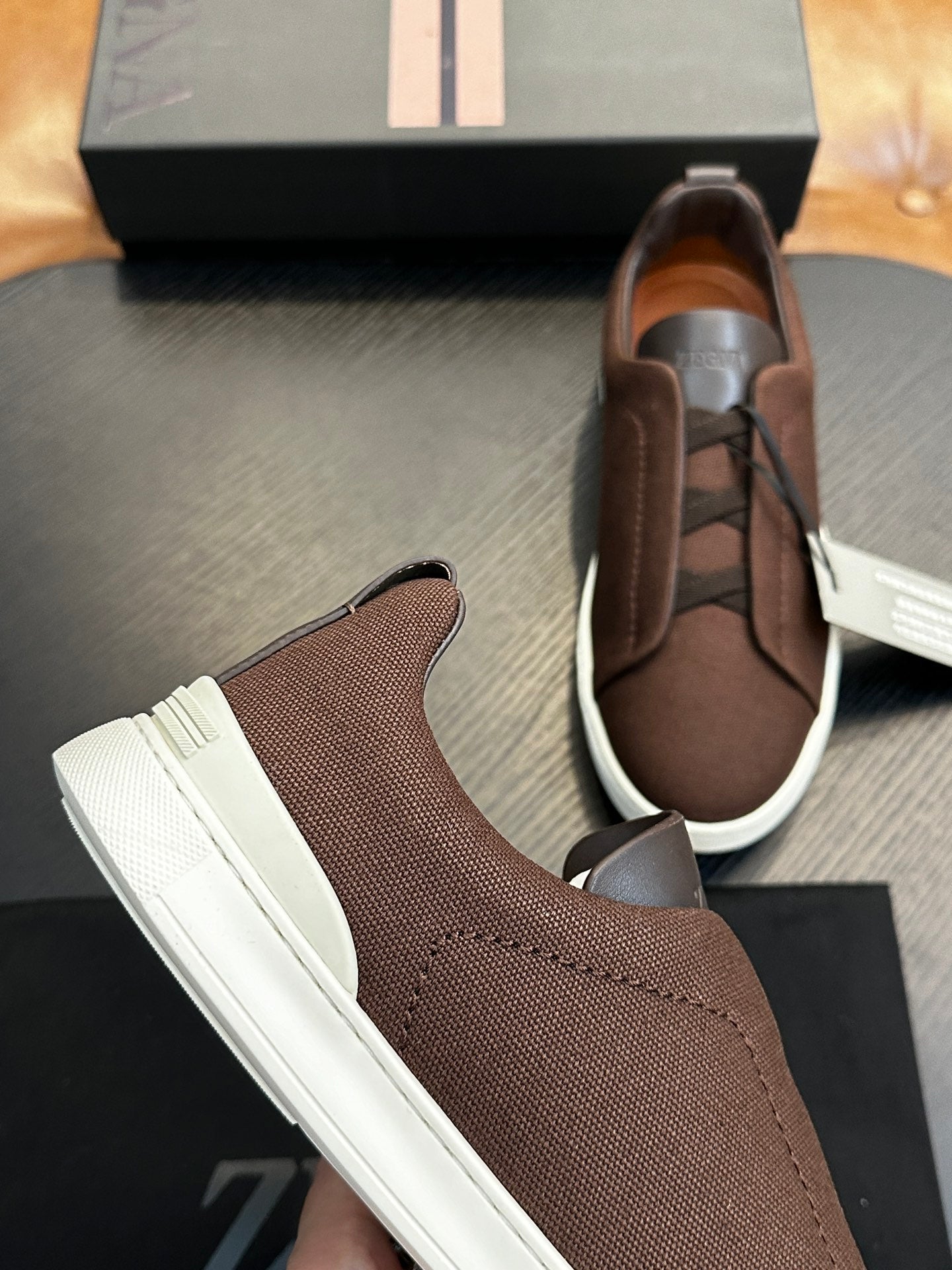 Zegna Triple Stitch Low-Top Sneakers