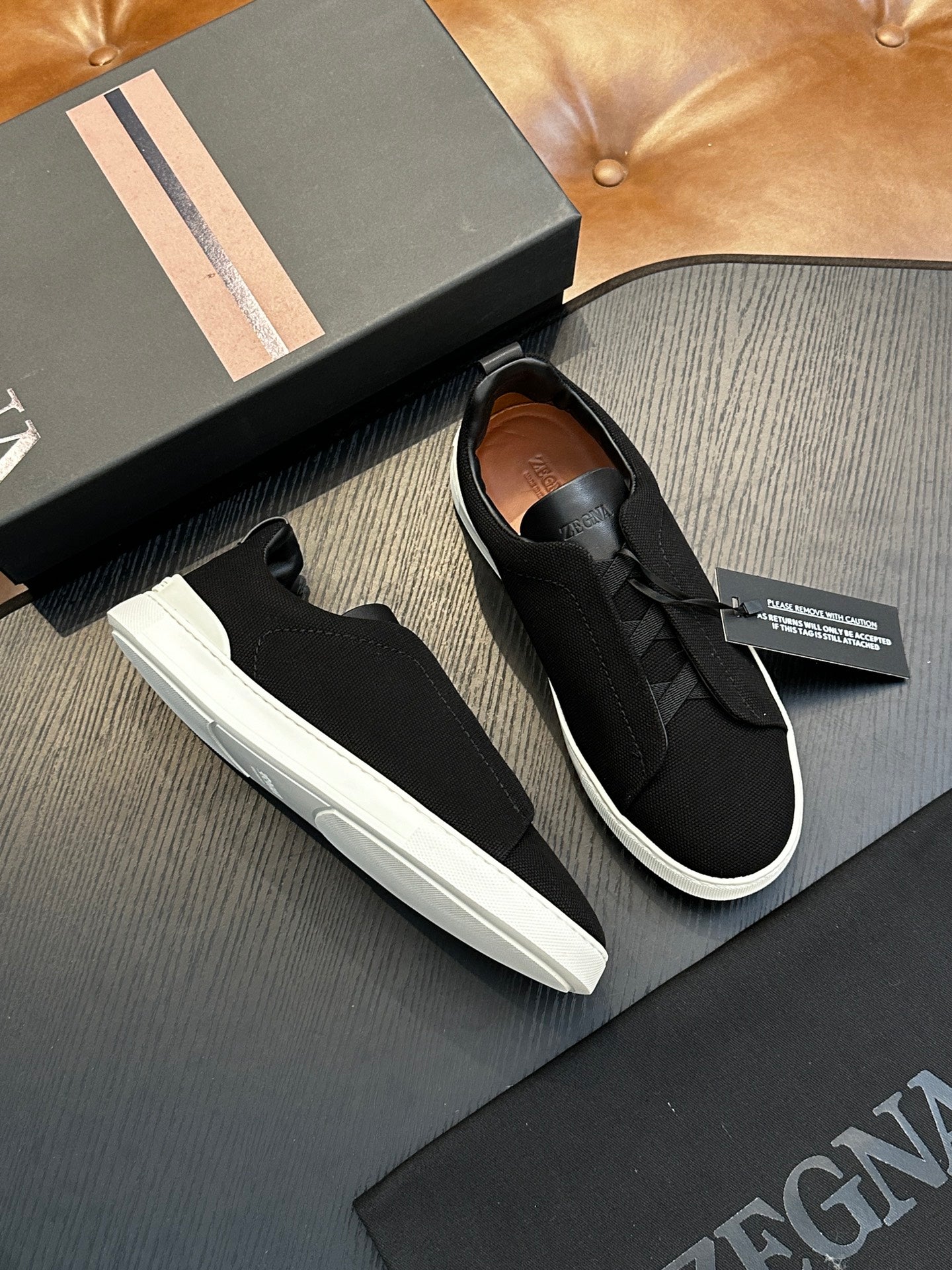 Zegna Triple Stitch Low-Top Sneakers