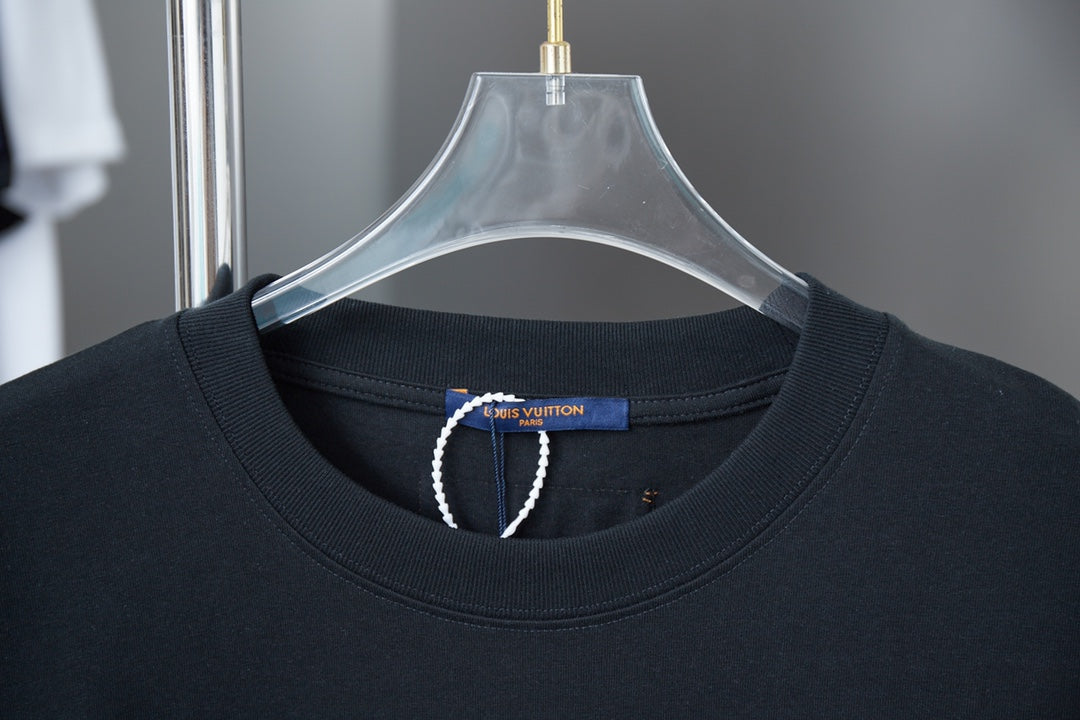 Louis Vuitton Denim Patchwork Rhinestone T-Shirt – 26SS Early Spring Collection