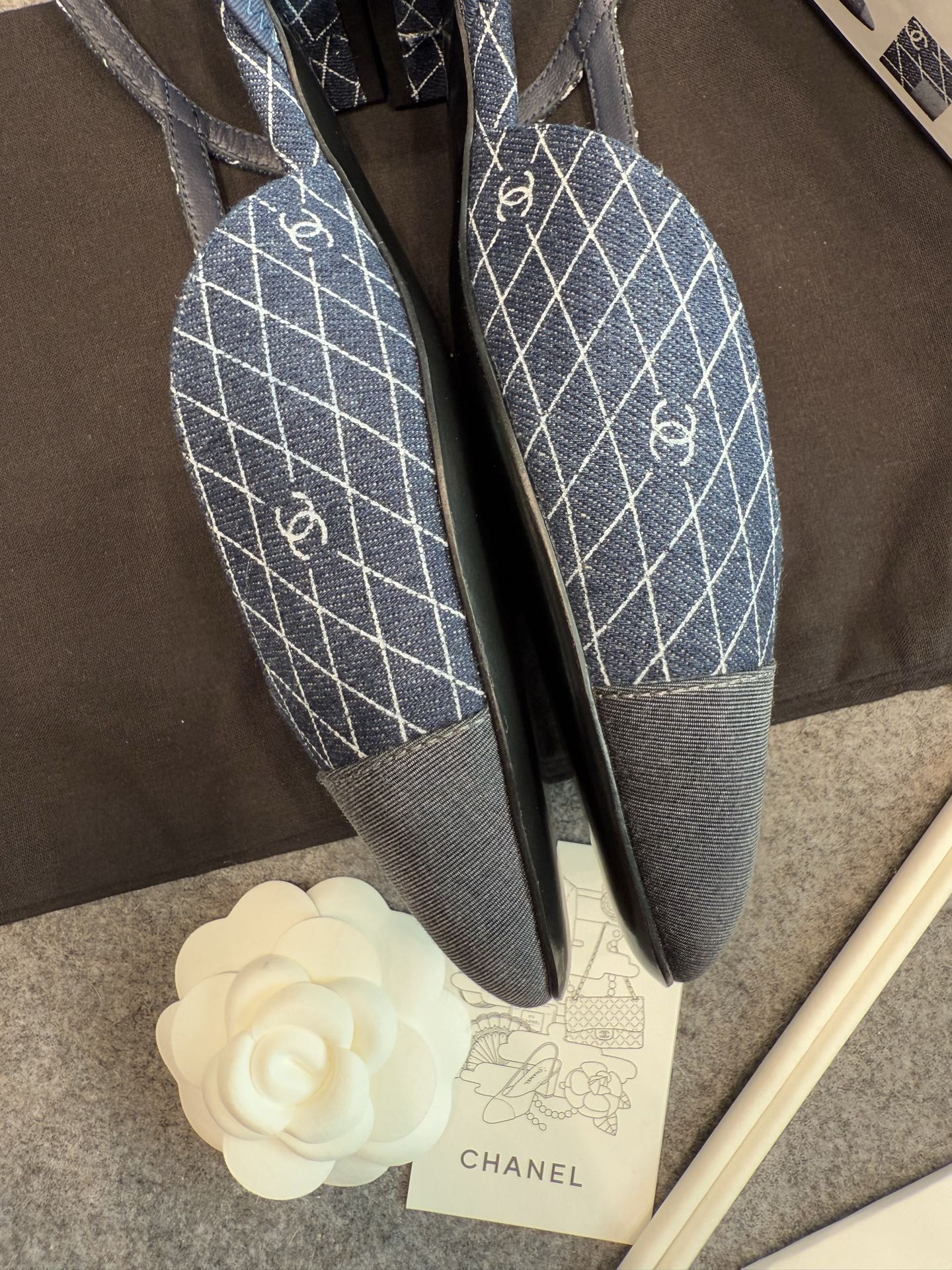 Chanel Denim Slingback Heels