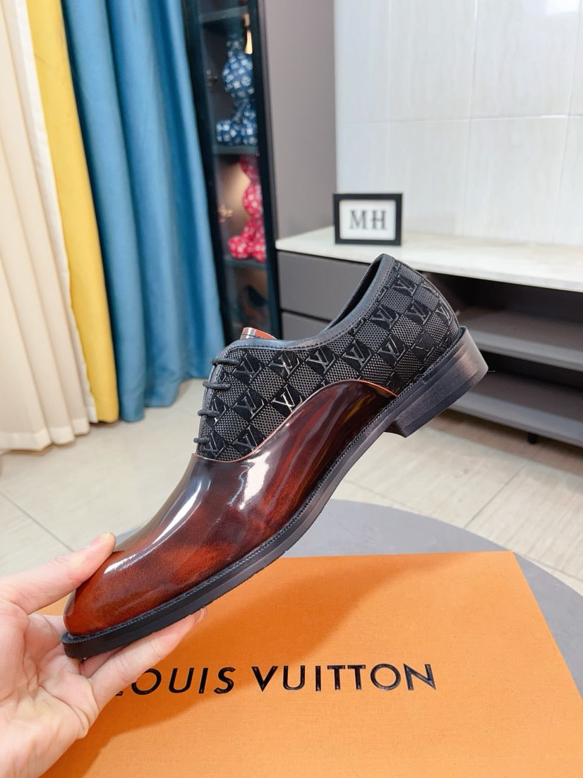 Louis Vuitton Men's Business Casual Leather Shoes