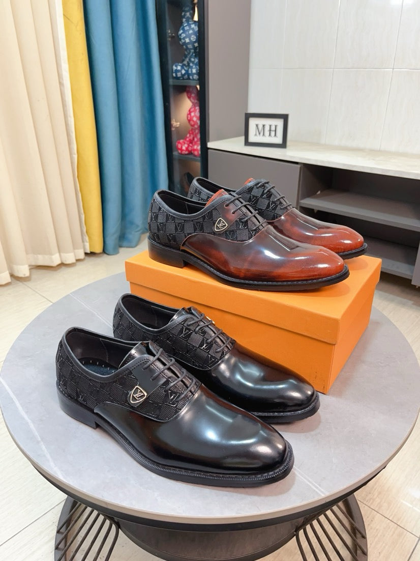 Louis Vuitton Men's Business Casual Leather Shoes