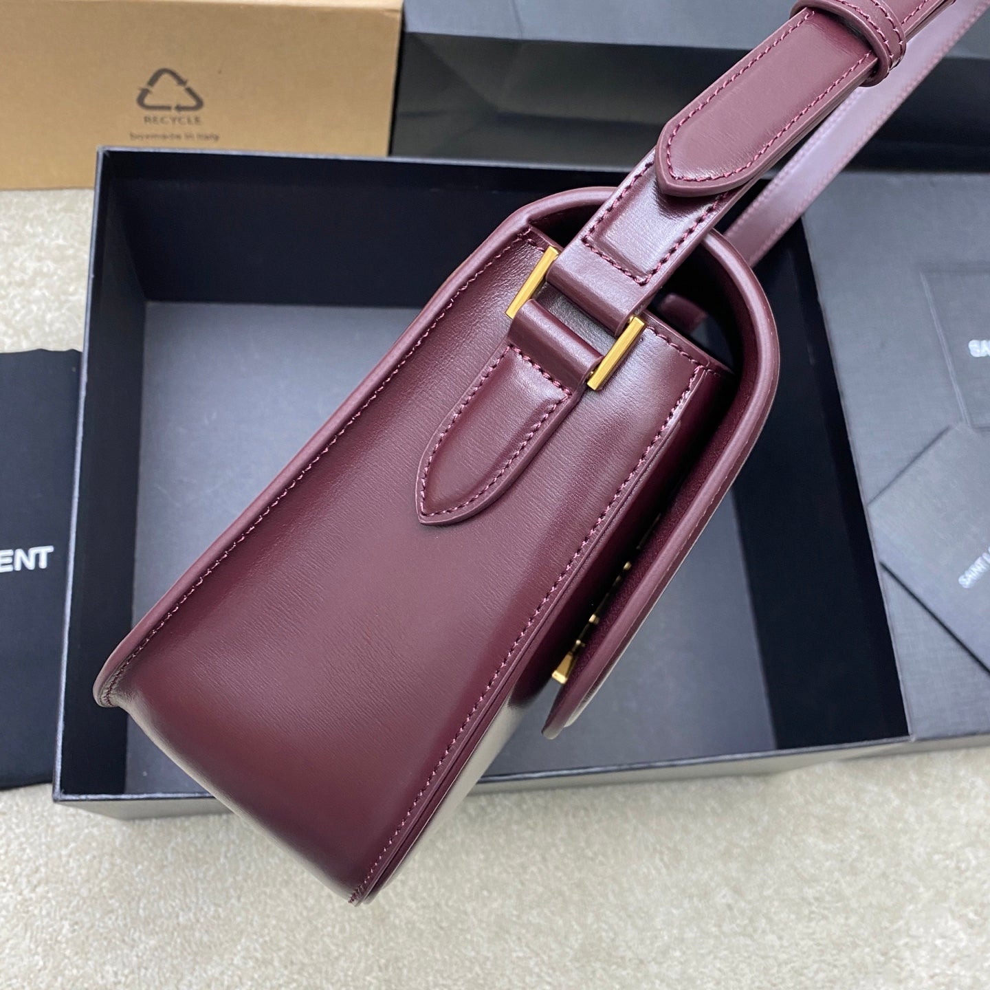 Saint Laurent Solferino Box Leather Crossbody Bag
