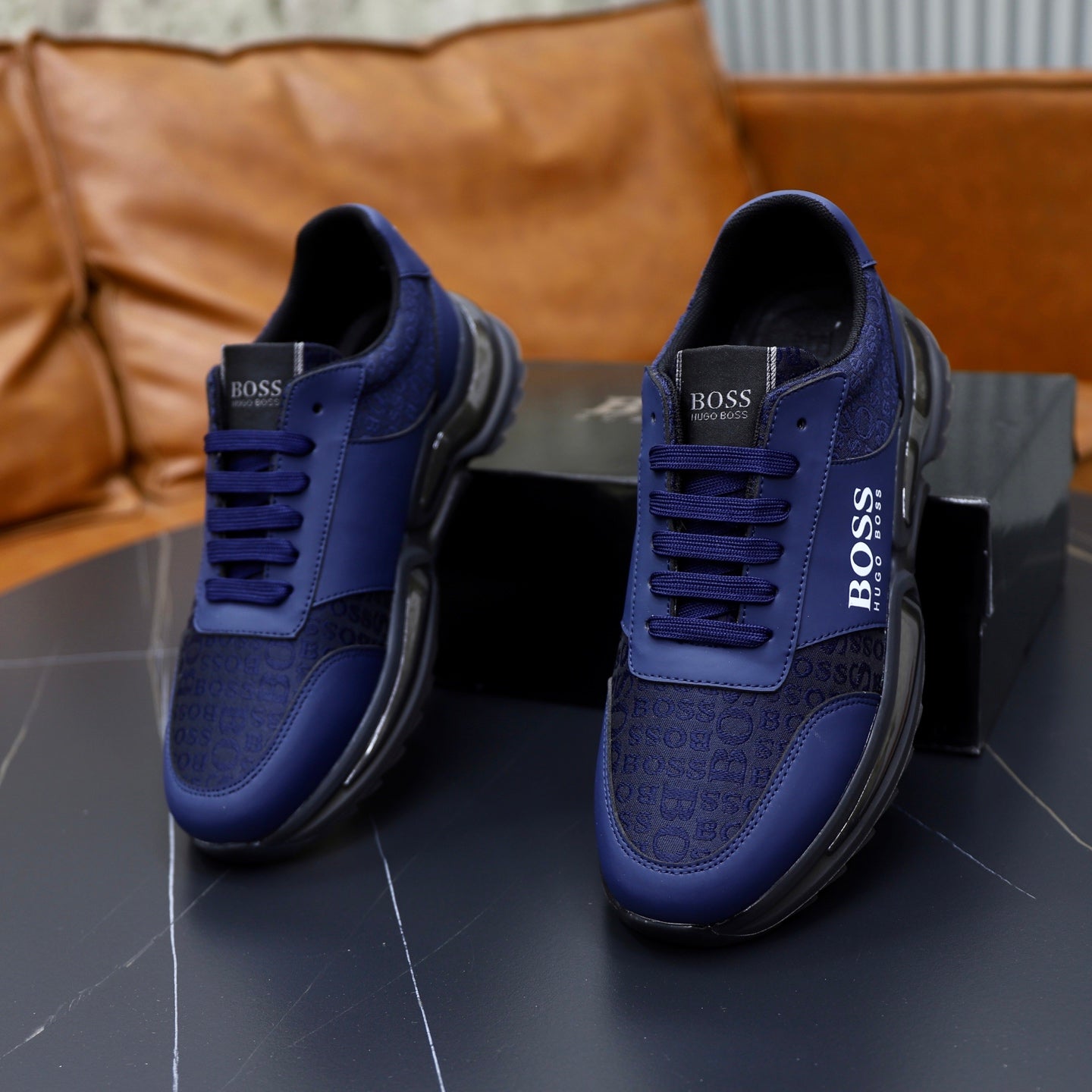 Boss Men's Knit Casual Sneakers