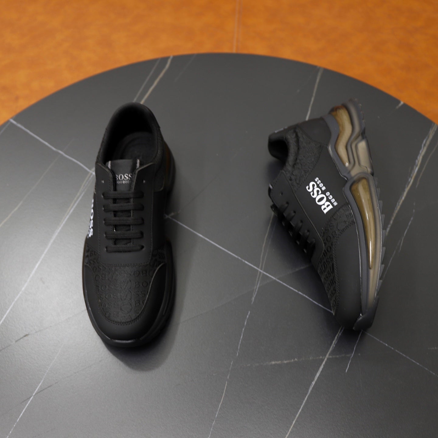 Boss Men's Knit Casual Sneakers