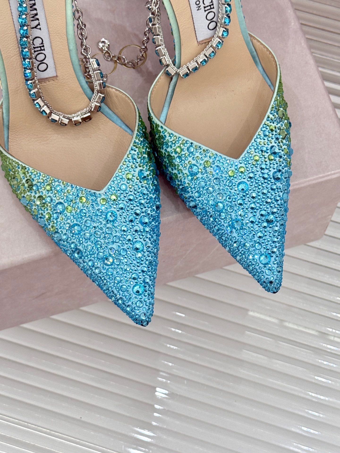 Jimmy Choo Classic Crystal Pointed High-Heeled Sandals