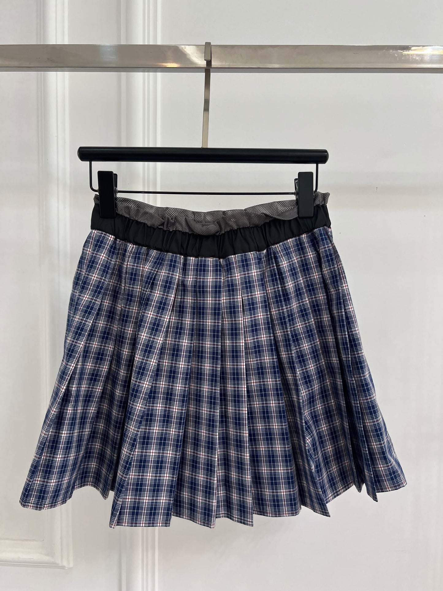 Miu Miu Academic Plaid Pleated Skirt – 25SS