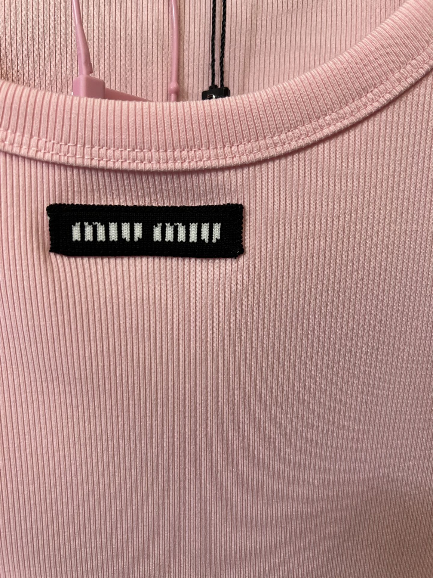 Miu Miu Ribbed Cotton Logo Tank Top – 25SS