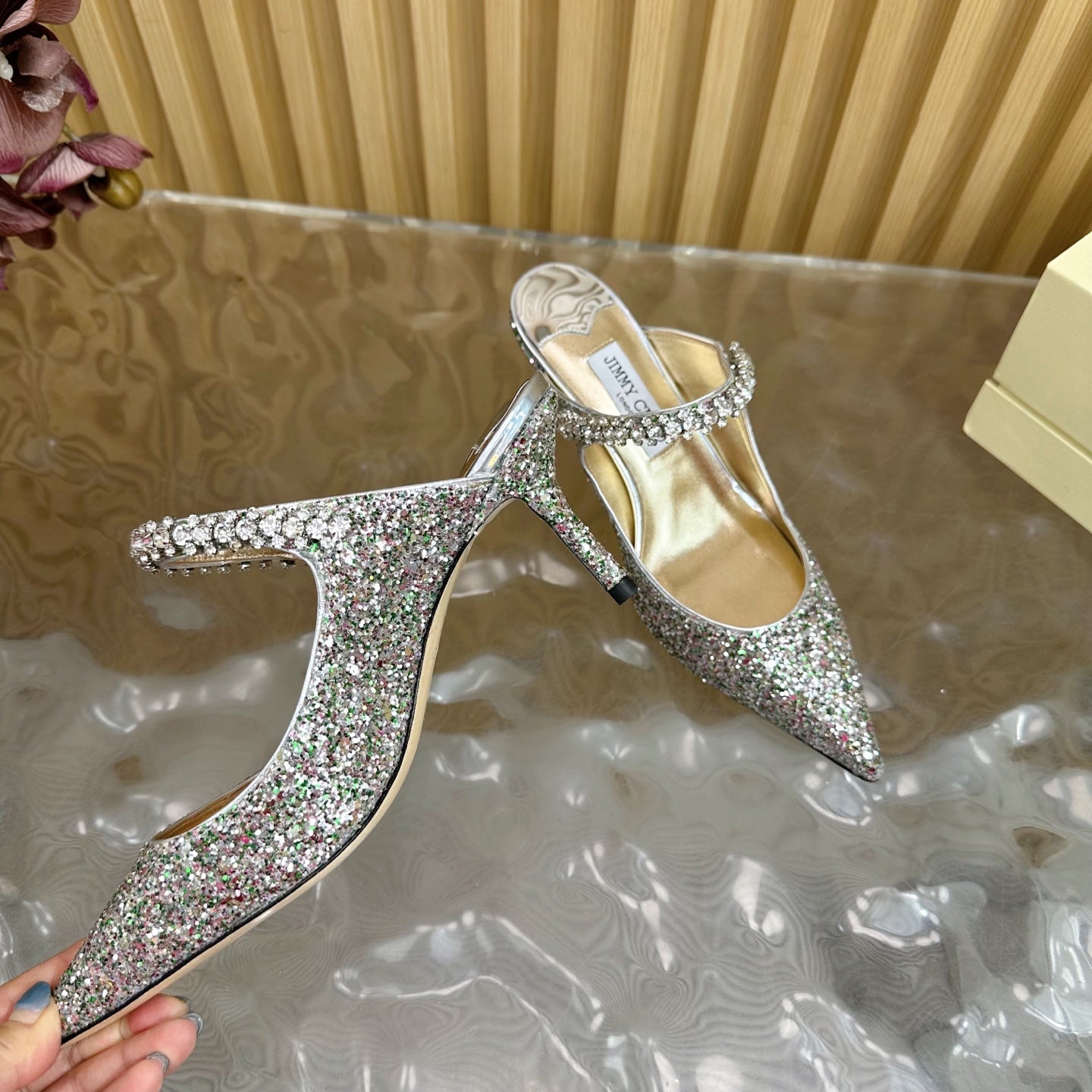 Jimmy Choo Sequined Evening Heels – 2025SS