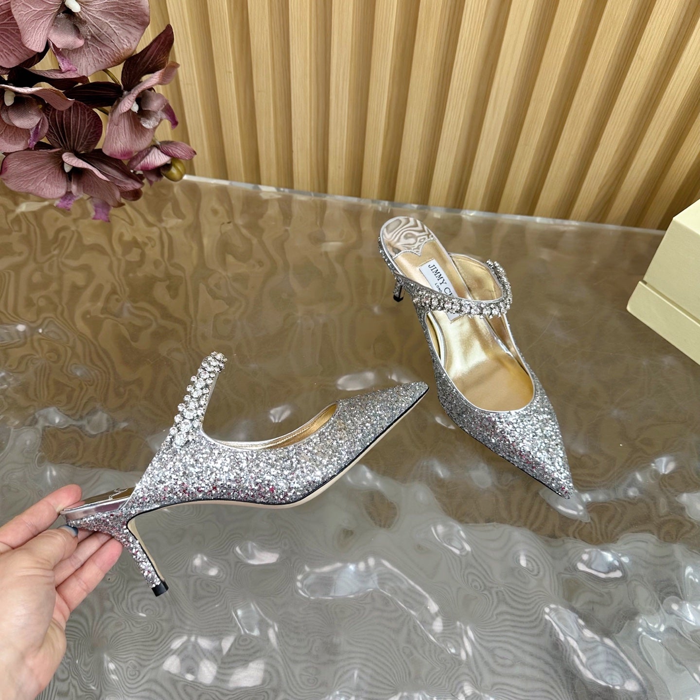 Jimmy Choo Sequined Evening Heels – 2025SS