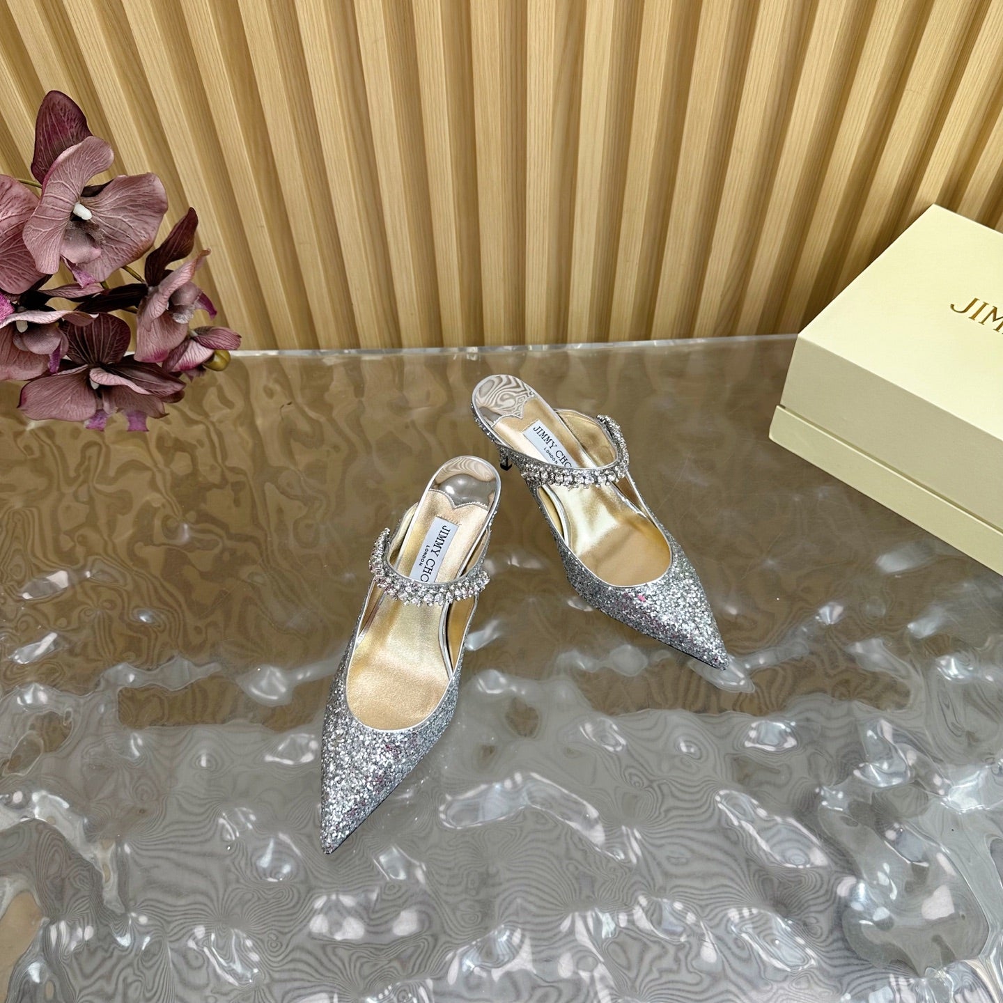 Jimmy Choo Sequined Evening Heels – 2025SS