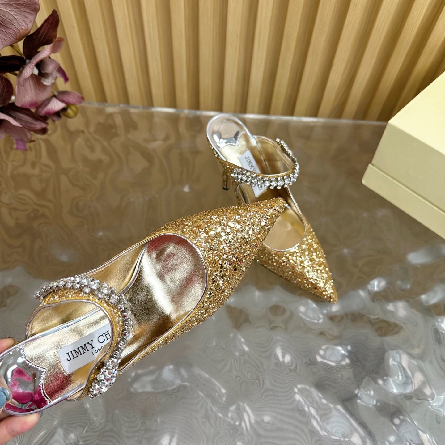 Jimmy Choo Sequined Evening Heels – 2025SS