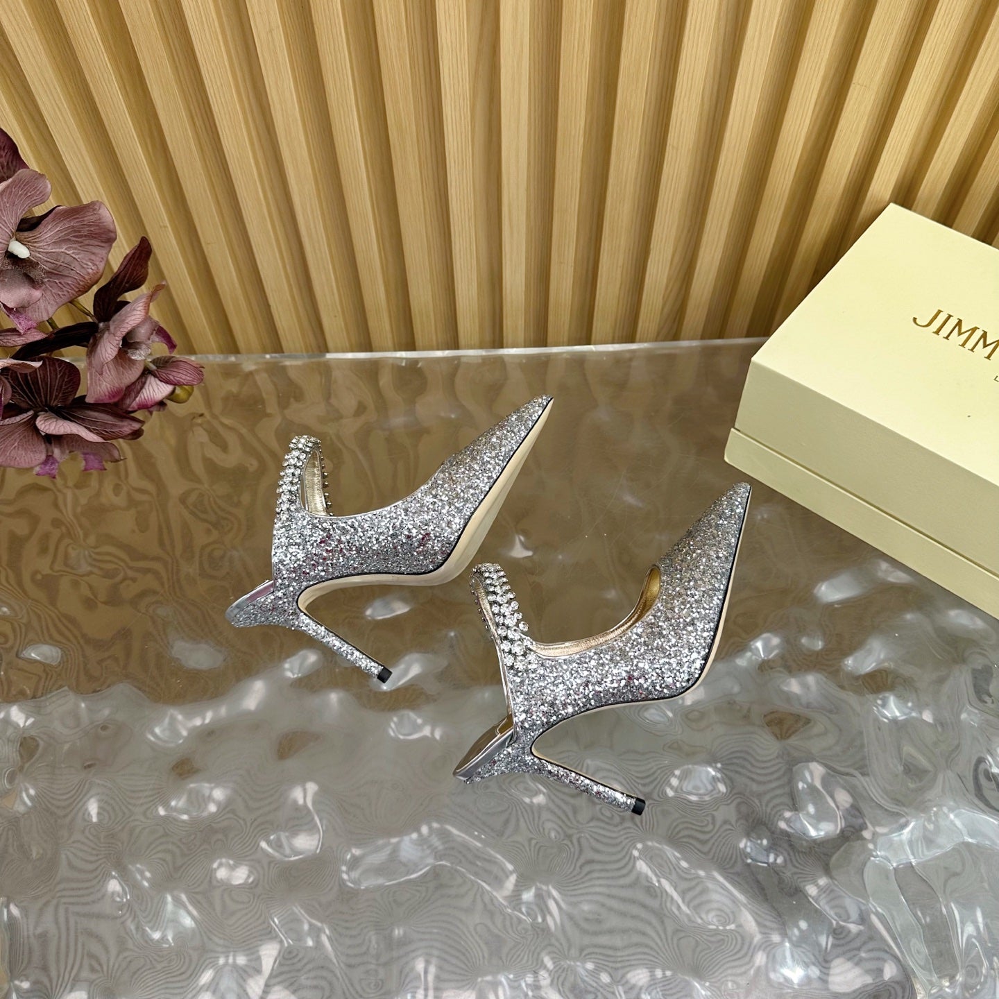 Jimmy Choo Sequined Evening Heels – 2025SS