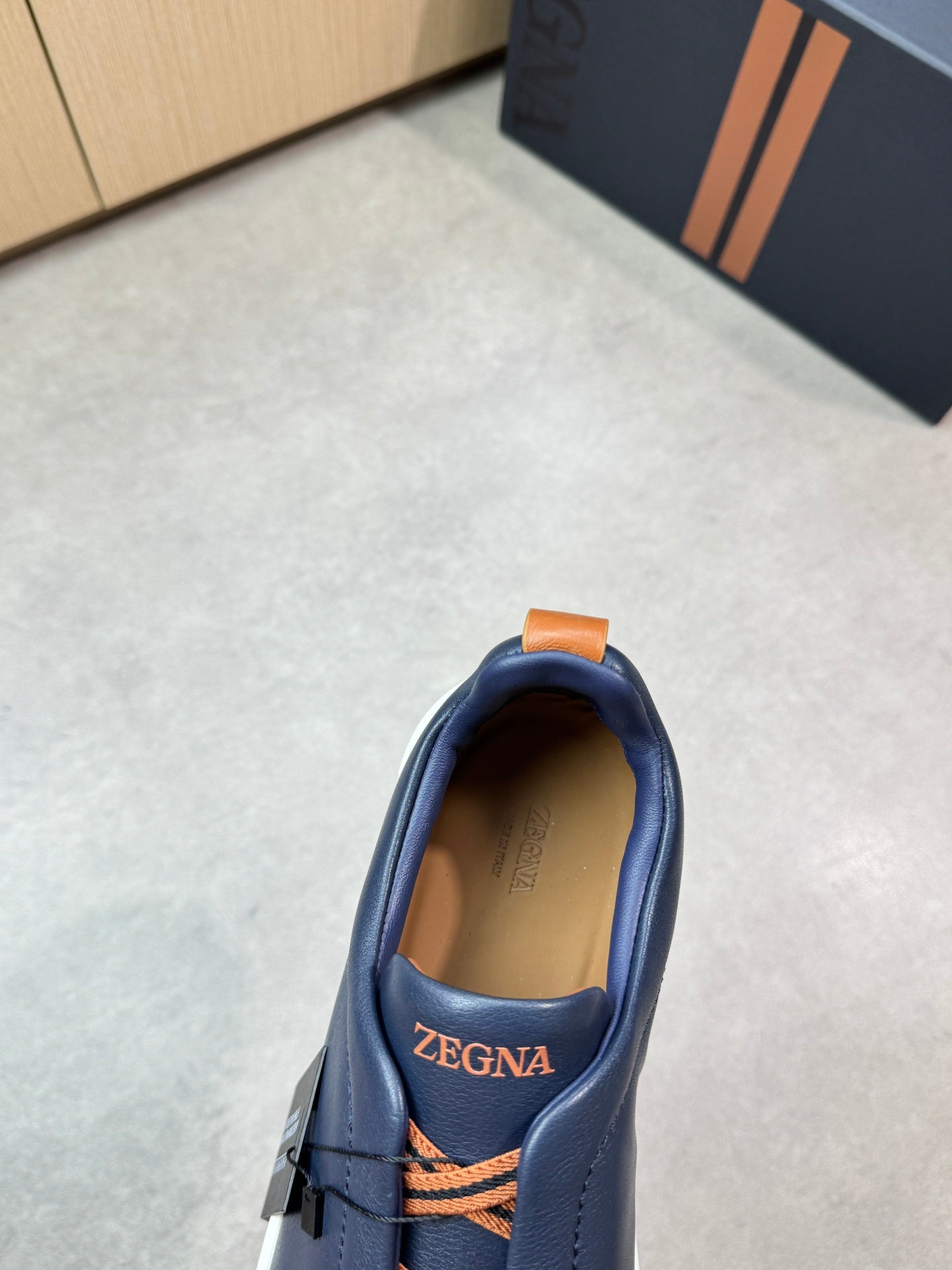 Zegna Triple Stitch Nappa Leather Slip-On Sneakers