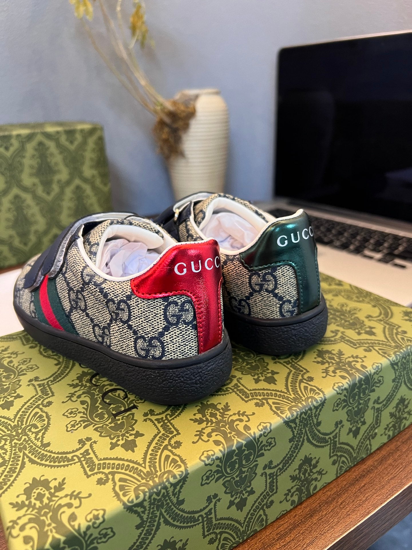 Gucci Kids Sheepskin-Lined Sneakers