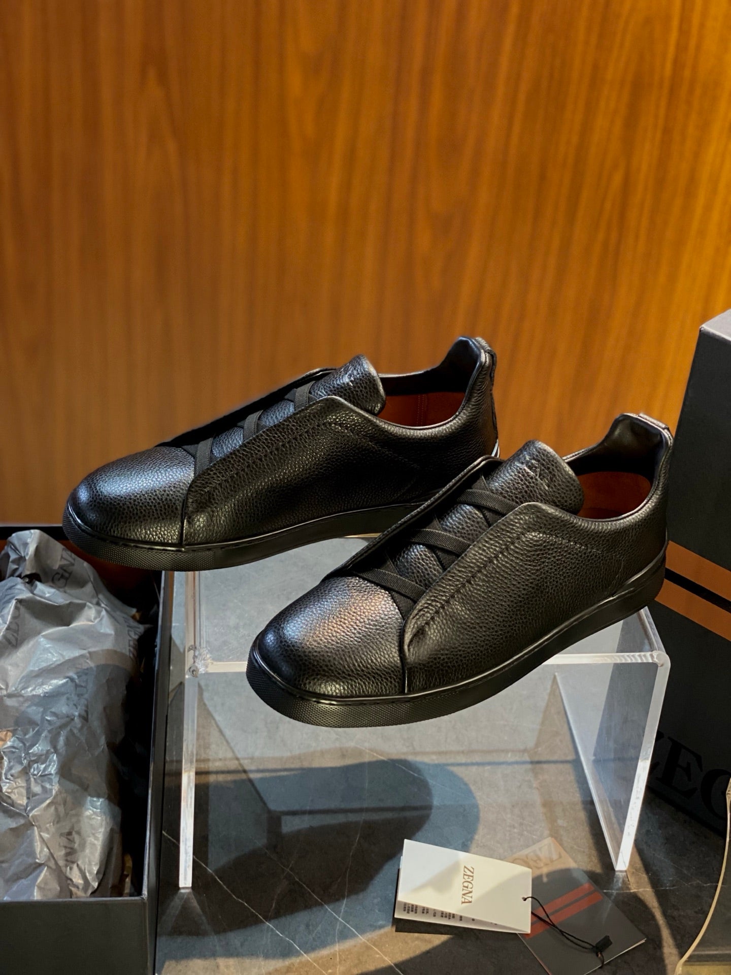 Zegna Triple Stitch Men's Leather Sneakers – LimitedLux