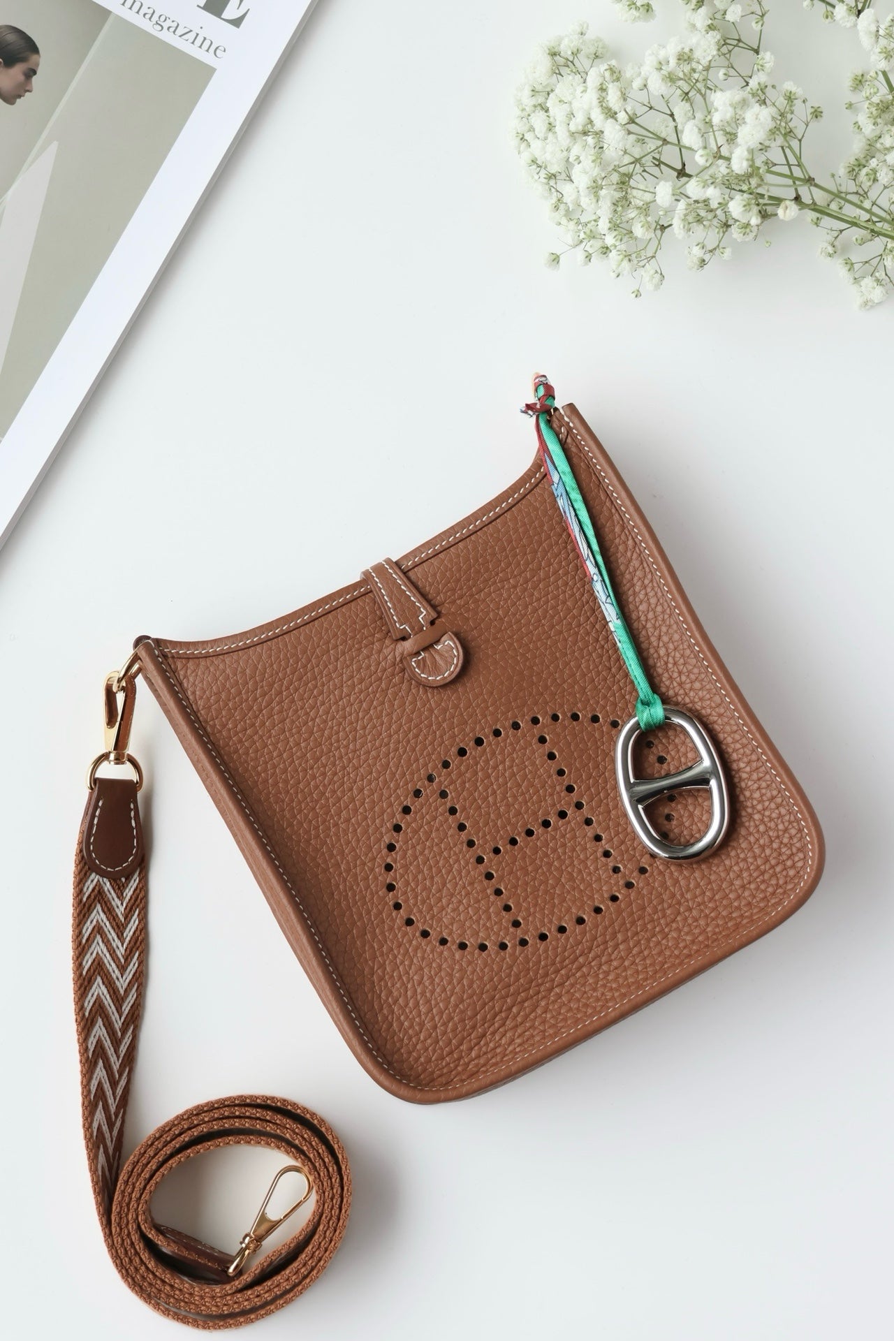 Hermès Mini Evelyne TPM – Gold Brown