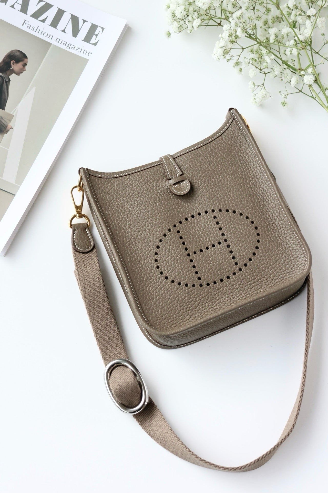 Hermès YF16 Shoulder Bag – Elephant Grey