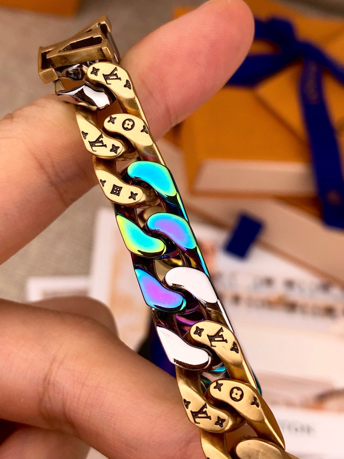 Louis Vuitton Chain Links Patches Monogram Bracelet – 2020 Autumn/Winter Collection