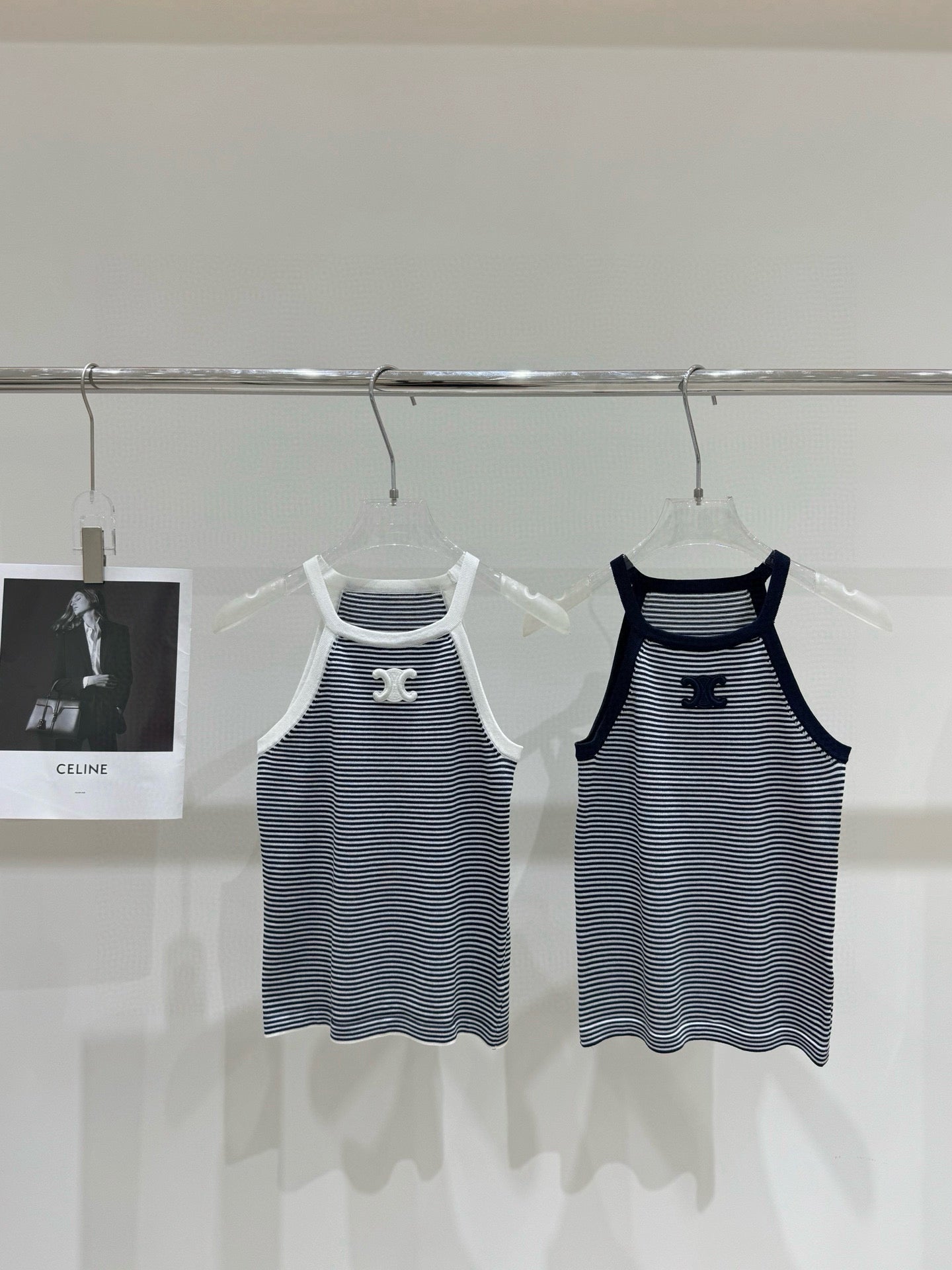 Celine Triomphe Stripe Knitted Vest