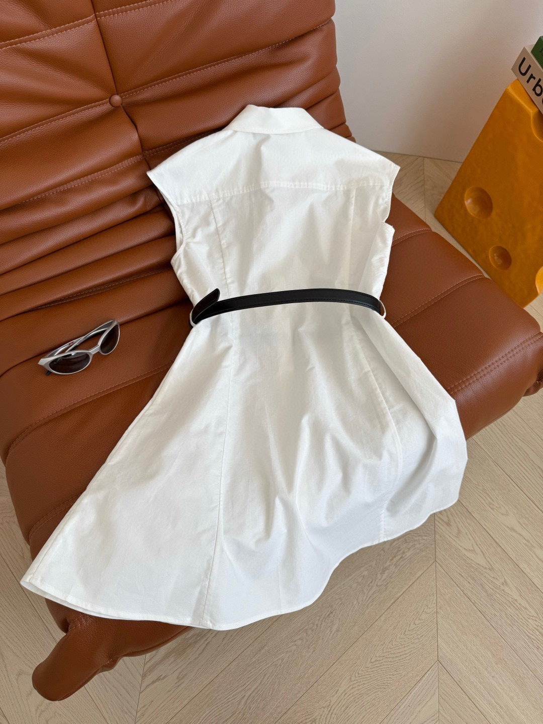 Ralph Lauren Embroidered Flutter Sleeve Shirt Dress