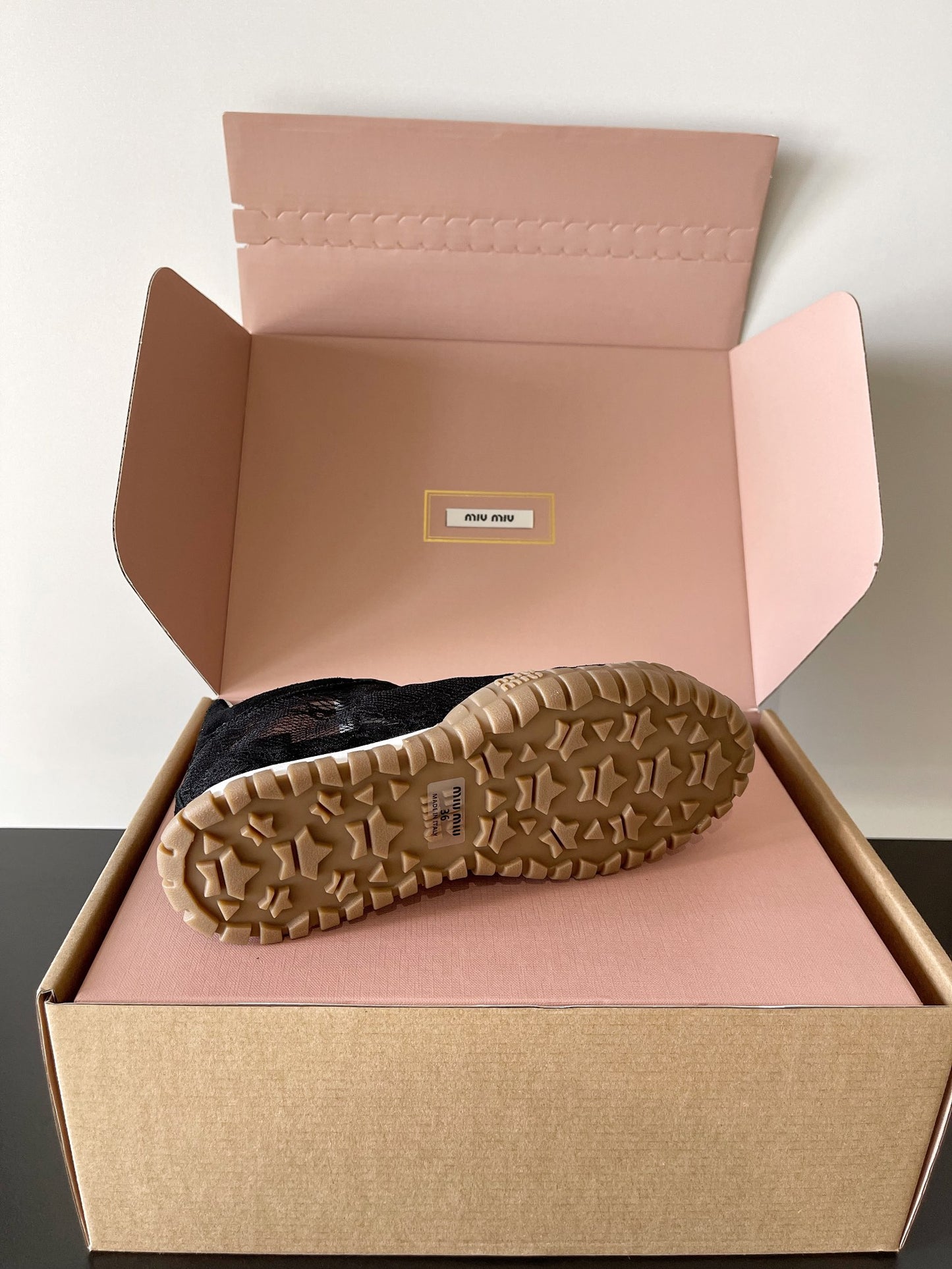 Miu Miu Latest Lace Retro Mary Jane Sneakers