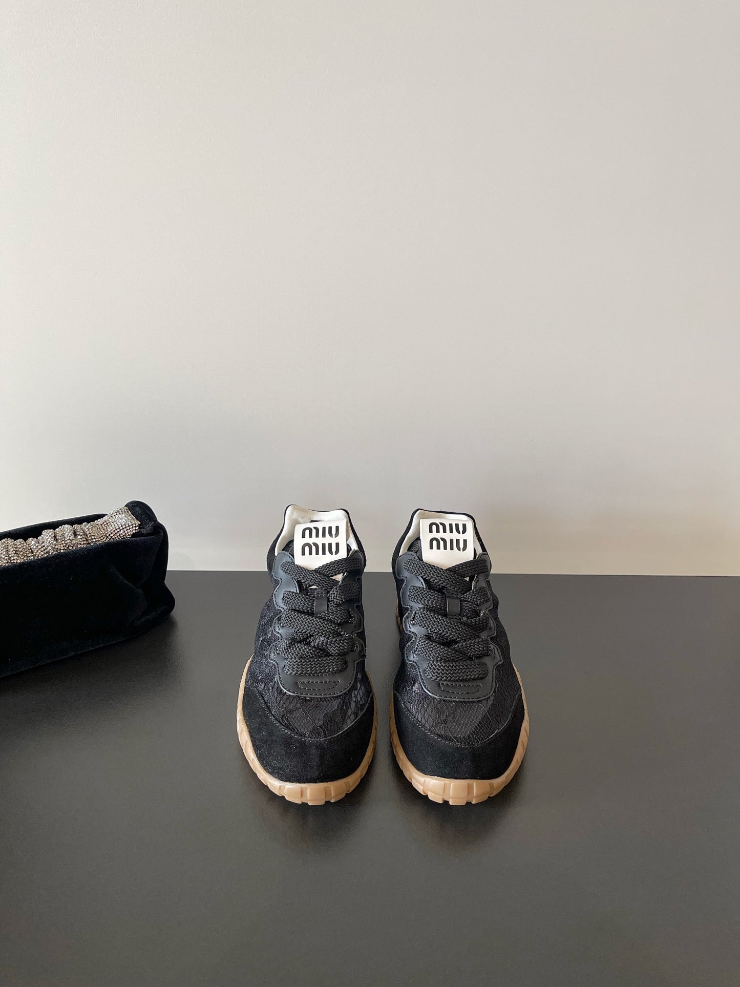 Miu Miu Latest Lace Retro Mary Jane Sneakers