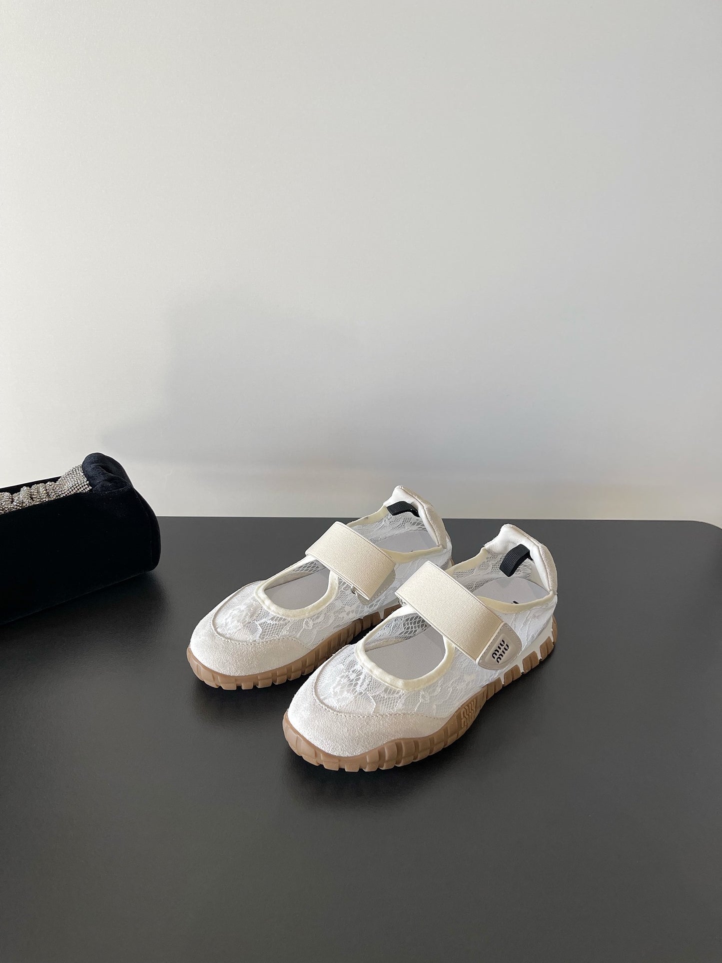Miu Miu Latest Lace Retro Mary Jane Sneakers