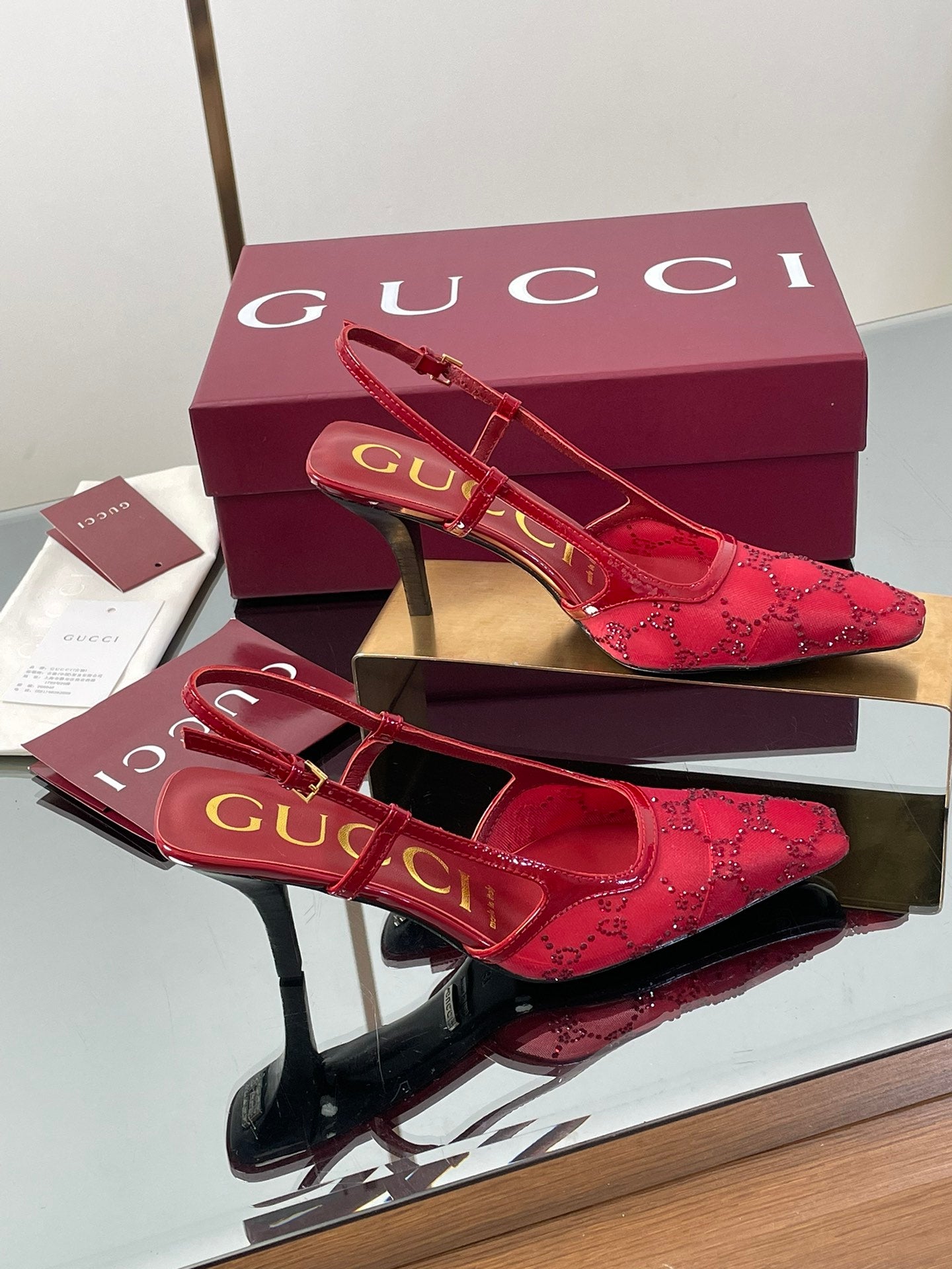 Gucci Cosmogonie GG Crystal Slingback Sandals – 2025 Early Autumn Collection