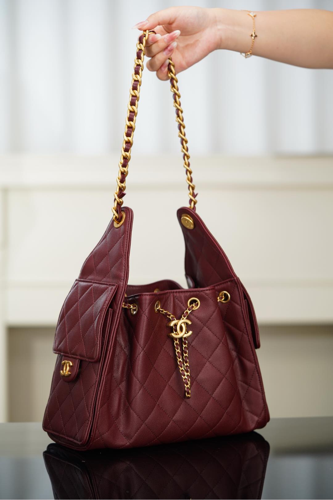 Chanel Small Hobo Drawstring Bucket Bag – 25A Collection