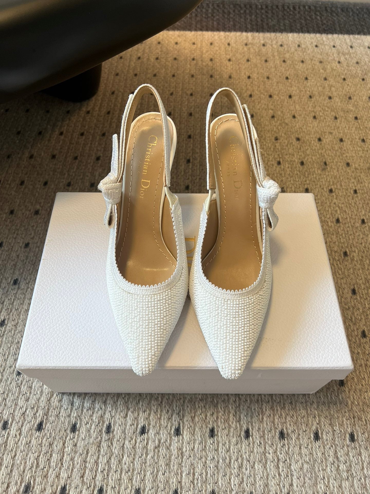 Dior J'Adior Dior Or Embroidered Slingback Heels